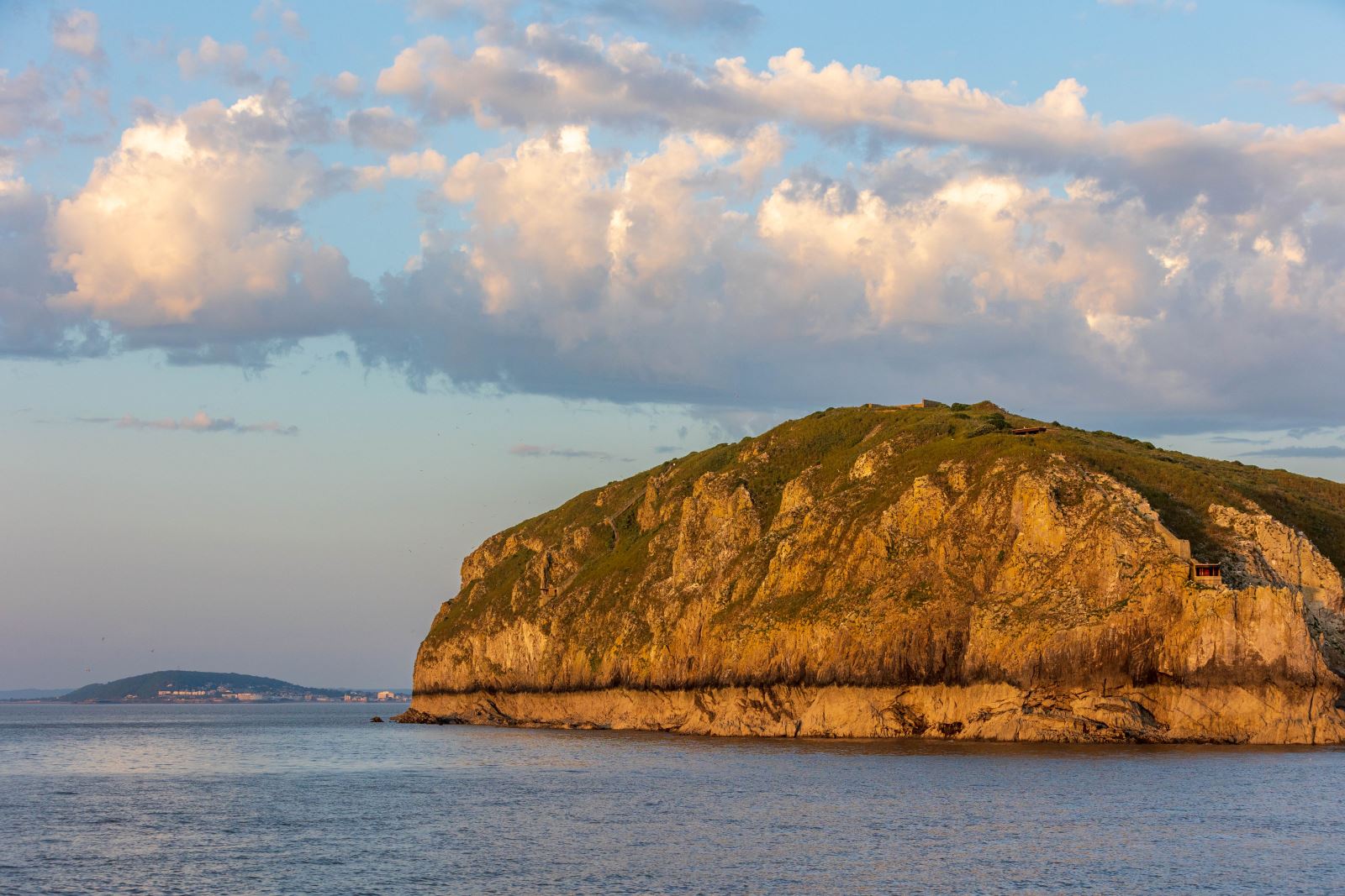 The island of Steep Holm in the Bristol Channel just off Weston-super-Mare