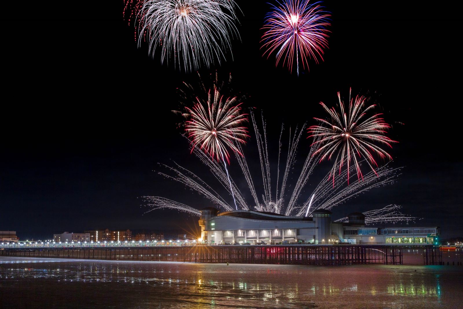 Fireworks over Weston-super-Mare's Grand Pier