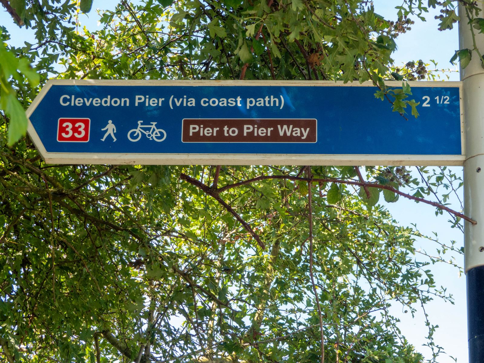 A way marker advertising a cycle route